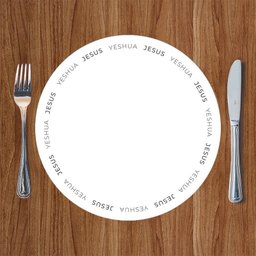 Sousplat Branco de Páscoa Minimalista Jesus Fé Mesa Posta Sala de Jantar - 1