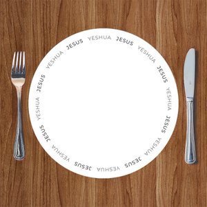 Sousplat Branco de Páscoa Minimalista Jesus Fé Mesa Posta Sala de Jantar