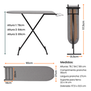 Ver imagem 2 de Tábua de Passar Slim Dobrável Itagold Aço Antiferrugem, 3 Alturas, Prancha Mdf Antichama
