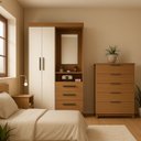 Ver imagem 2 de Kit 3 Peças Guarda-Roupa Cômoda e Mesa de Cabeceira Quarto Completo