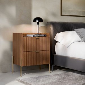 Mesinha Lateral de Cama Venus com Base Dourada