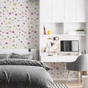 Ver imagem 1 de Papel de Parede Poá Bolinhas Coloridas com Fundo Branco - 2,2m