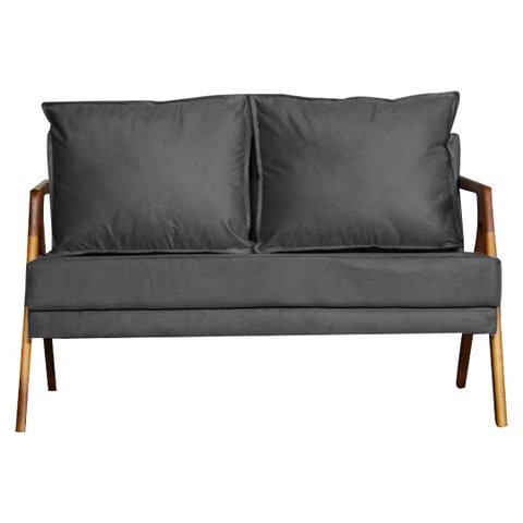 Namoradeira Mona Luxo Decorativa Recepção - Suede Cinza