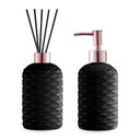 Ver imagem 1 de Kits Saboneteira e Difusor Vidro 18cm Preta Uz