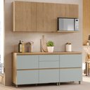 Ver imagem 1 de Cozinha 100% Mdf 4 Peças Rainha Nature/verde Nesher 190cm