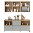 Ver imagem 2 de Cozinha 100% Mdf 4 Peças Rainha Nature/verde Nesher 190cm