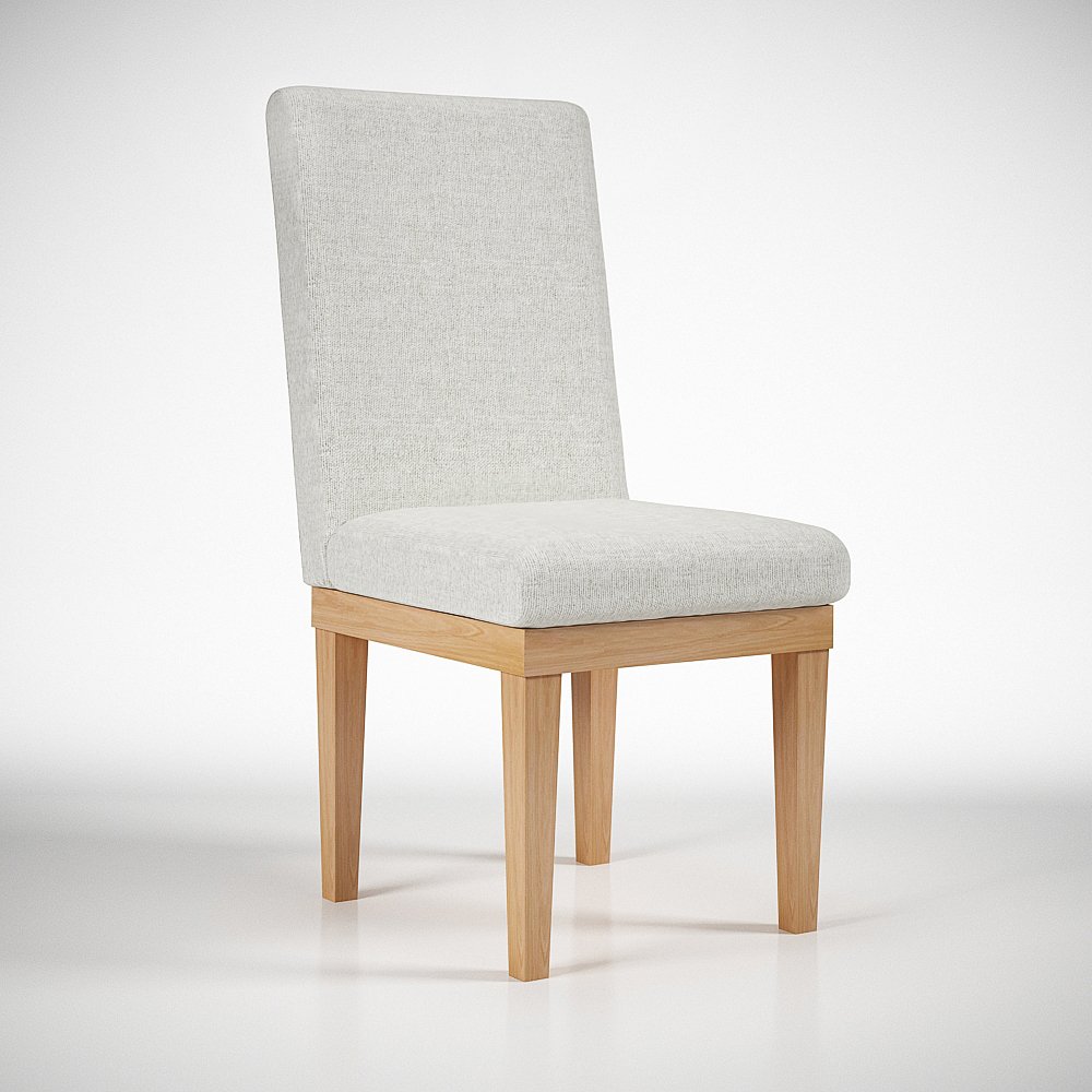 Cadeira Estofada Reforçada para Mesa de Jantar Luxo Linho Cor:Linho Bege