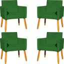 Ver imagem 1 de Kit 4 Poltrona para Sala Recepção Consultório Cadeira Nina Suede Cores Pés Palito