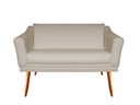 Ver imagem 1 de Namoradeira Decorativa Agatha Suede Bege 2 Lugares Pés Madeira Mz Decor