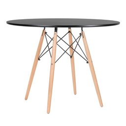 KIT - Mesa redonda Eames 100 cm preto + 5 cadeiras Eiffel DSW Azul petróleo - 2
