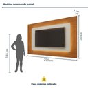 Ver imagem 7 de Conjunto Painel Atenas + Rack Siena 220cm com Suporte para TV Off White e Naturalle Mavaular Móveis