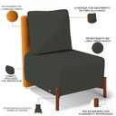 Ver imagem 6 de Kit 2 Poltronas Decorativa Sala Estar Living Hungria L02 Couríssimo Whisky Linho Verde Musgo - Lyam