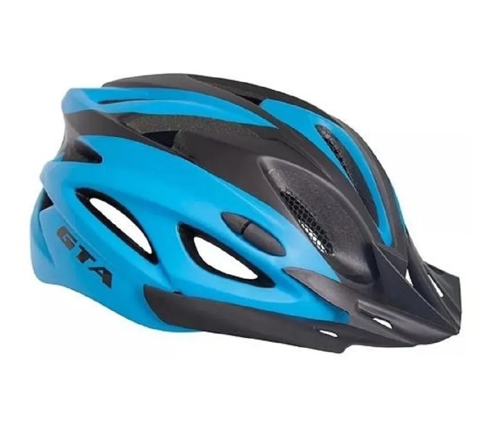 Capacete Bike Led com Luvas Ciclismo e Garrafa Caramanhola Térmica - Azul - G - 2