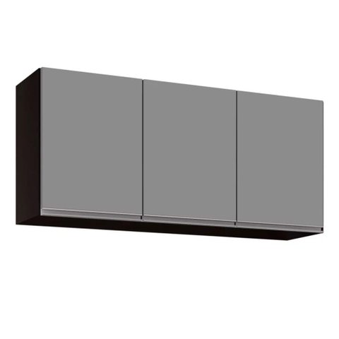 Armário Aéreo 03s Tina 120cm Preto Castanho