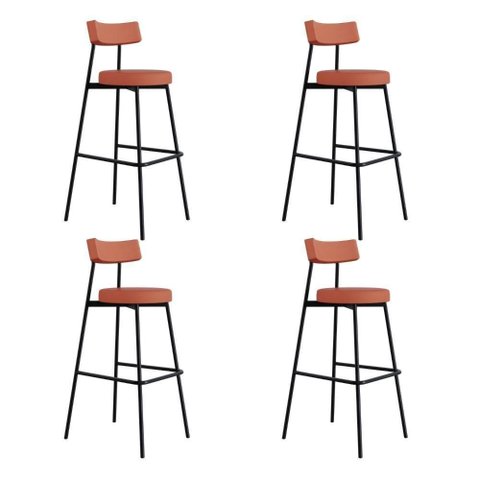 Banqueta Alta Stout Ae: 100 / Aa: 75cm C/04 Un. Bqst7510.4 Courino Marte Terra Rosê Cn.marte Terra