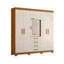 Ver imagem 1 de Guarda Roupa Virtus Casal Quarto com 6 Portas e 4 Gavetas Cinam/off White