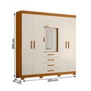 Ver imagem 4 de Guarda Roupa Virtus Casal Quarto com 6 Portas e 4 Gavetas Cinam/off White