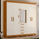 Ver imagem 2 de Guarda Roupa Virtus Casal Quarto com 6 Portas e 4 Gavetas Cinam/off White