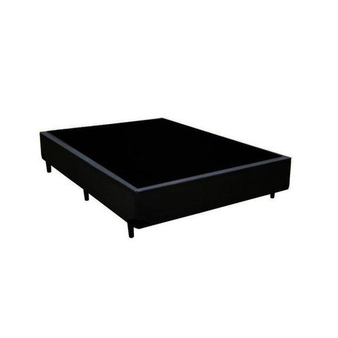 Cama Base Box Casal Preto Sintético 38x138x188
