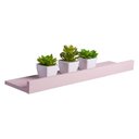 Ver imagem 1 de Prateleira Porta Quadros 80 X 10cm Rosa Claro Suporte Invisível