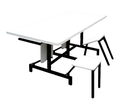 Ver imagem 2 de Mesa para Refeitório com 4 Lugares Dobráveis Escamoteáveis