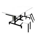 Ver imagem 1 de Mesa para Refeitório com 4 Lugares Dobráveis Escamoteáveis