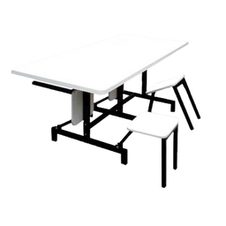 Mesa para Refeitório com 4 Lugares Dobráveis Escamoteáveis - 1