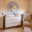 Ver imagem 6 de Cômoda Infantil Grande 6 Gavetas Branco com Carvalho Linha Tomi Marca Quater Móveis