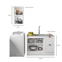 Ver imagem 2 de Conjunto Balcão 120cm sem Tampo e Aéreo 41cm Unna - Branco