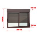 Ver imagem 2 de Janela Alumínio Elite 2F.Móv.c/Pers.Integ.120 x 200 V.Liso Marrom Corten Brimak