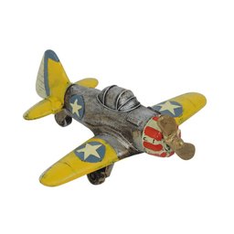 Decoração Avião Amarelo Estrela Resina The Home Avião Estrela - 1