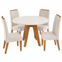 Ver imagem 2 de Conjunto Sala de Jantar 4 Lugares Redondo Tampo de MDF Vinya Cobre/Blonde/Bege - Casa Giulia
