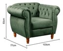 Ver imagem 4 de Sofá Nobreza Poltrona Chesterfield Vintage Retrô Clássico Veludo Verde