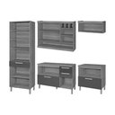Ver imagem 2 de Cozinha Modulada Completa Burguesa Premium 5 Peças (2aéreos+2balcões+1paneleiro) C6p56 Freijo/off