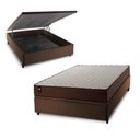 Ver imagem 1 de Conjunto Box Baú Casal Atlanta Marrom 138x188x69 Espuma D45