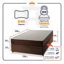 Ver imagem 2 de Conjunto Box Baú Casal Atlanta Marrom 138x188x69 Espuma D45