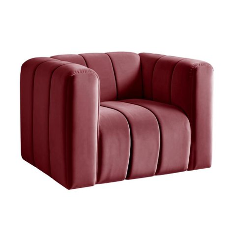 Poltrona Mona Cor:Suede Bordo 110
