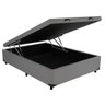 Cama Báu Box Base Casal Blindado Corino Cinza com Pistão a Gás. - 2