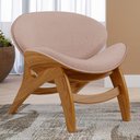 Ver imagem 2 de Poltrona Decorativa Orgânica Sala Living Kadosh L02 Linho Rosê - Lyam Decor