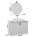 Ver imagem 3 de Gabinete Suspenso Banheiro Brisa 80cm com Cuba e Espelheira Lua Espresso Móveis Verde/Pistache