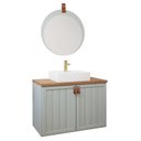 Ver imagem 2 de Gabinete Suspenso Banheiro Brisa 80cm com Cuba e Espelheira Lua Espresso Móveis