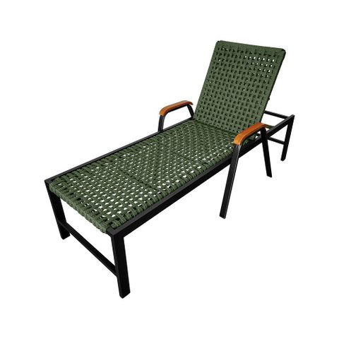 Espreguiçadeira Alumínio Corda Náutica Área Externa Piscina