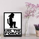 Ver imagem 1 de Quadro Banheiro Use The Force 24x18cm - com vidro:Madeira preta