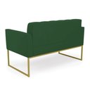 Ver imagem 4 de Sofá Namoradeira Elisa Veludo Verde Base Metálica Industrial Dourado - D'Rossi