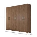 Ver imagem 3 de Guarda Roupas Casal Clara em MDF 6 Portas 1 Espelho 3 Gavetas 8 Estantes 2 Cabideiros Marrom Avelã