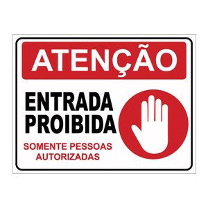 Placa Sinalização Aviso Somente Pessoas Autorizadas 20x15cm TaColado 05 Unidades
