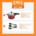Ver imagem 2 de Panela de Pressão 4,5L Alumínio Antiaderente Vermelho + 3 Utensílios - Tramontina