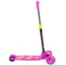 Patinete Infantil 3 Rodas Altura Ajustável 4 Níveis com Luzes Led Criança Dobrável Rosa Importway - 6