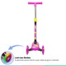 Patinete Infantil 3 Rodas Altura Ajustável 4 Níveis com Luzes Led Criança Dobrável Rosa Importway - 2