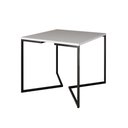Ver imagem 1 de Mesa Jantar Industrial Quadrada Branca 90cm Base V Ferro Preto